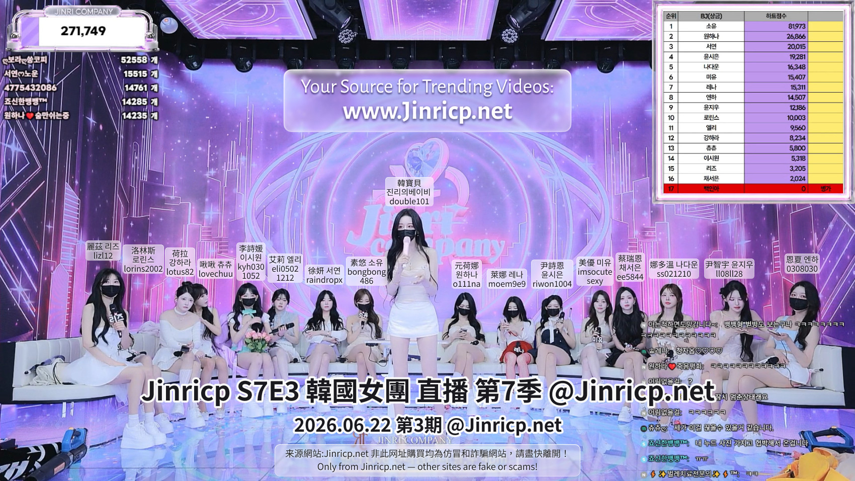 Jinricp S7第3期首场职级战节目合影